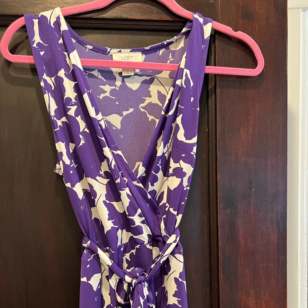 Ann Taylor purple and white floral spring dress